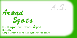 arpad szots business card